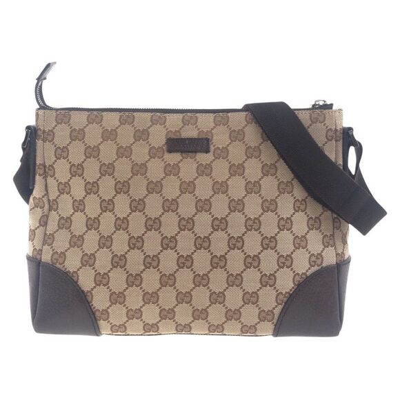 Gucci GG Canvas Leather Messenger Bag - Picture 1 of 8